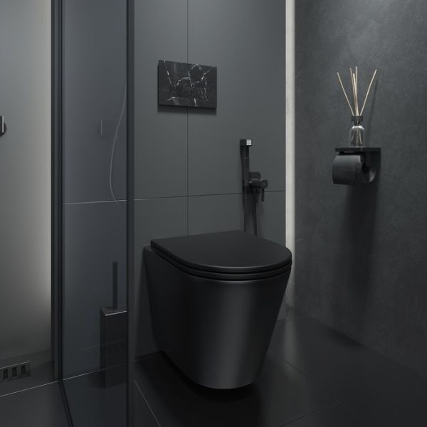 Подвесной унитаз IDDIS Calipso CALR3BMi25 безободковый чёрный матовый