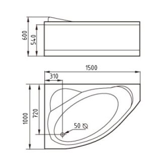 Акриловая ванна Gemy G9009 B L 150x100x60 Акриловая ванна Gemy G9009 B L 150x100x60