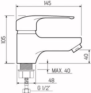 Смеситель для раковины РМС SL50-001F хром