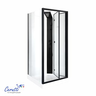 Душевая кабина Ceruttispa Белла (Bella) 90BF 90x90 см профиль чёрный стекло матовое