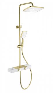 Душевая стойка Wonzon & Woghand Shelf WW-B3552-BG с термостатом брашированное золото Душевая стойка Wonzon & Woghand Shelf WW-B3552-BG с термостатом брашированное золото