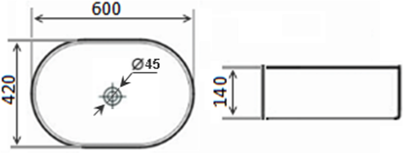 Раковина Timo KULO ТК-405MB 60 см
