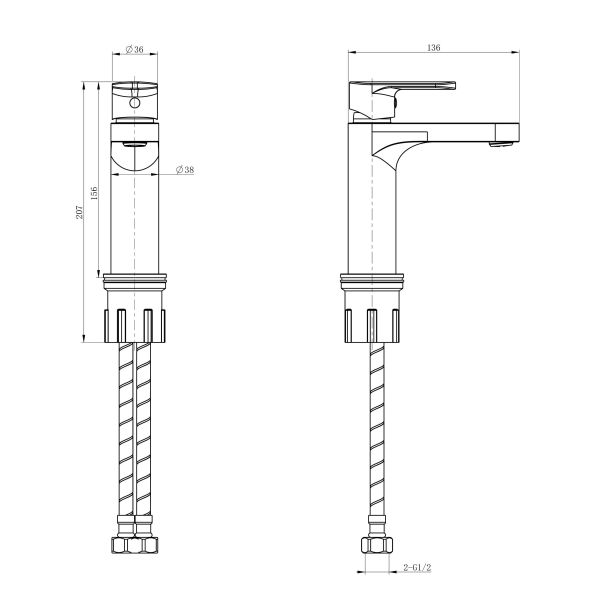 Смеситель для раковины Wonzon & Woghand WW-H1032-BG брашированное золото