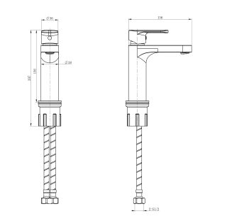Смеситель для раковины Wonzon & Woghand WW-H1032-MB чёрный матовый
