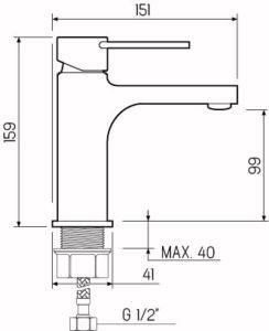 Смеситель для раковины РМС SL130-001F хром