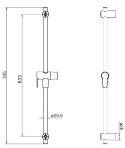 Душевая штанга IDDIS Ray RAY70B0i17 чёрный матовый