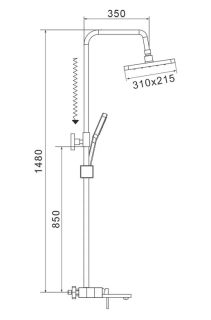 Душевая стойка Shevanik S6836H чёрный Душевая стойка Shevanik S6836H чёрный