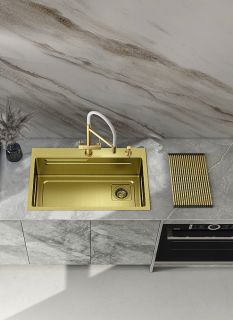 Кухонная мойка Raglo R702.7246.03 72см золотой сатин Кухонная мойка Raglo R702.7246.03 72см золотой сатин
