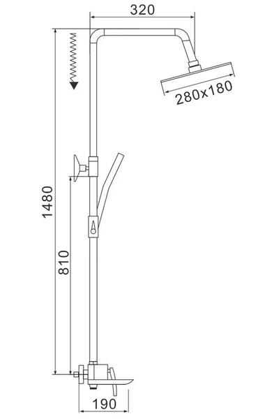 Душевая стойка Rose R2736 хром
