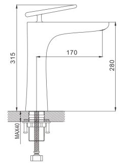 Смеситель для раковины Rose R1611F белый/хром Смеситель для раковины Rose R1611F белый/хром