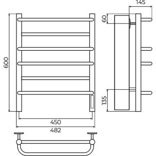 Полотенцесушитель электрический Terminus Евромикс 4670078557001 П6 45х60 см белый матовый