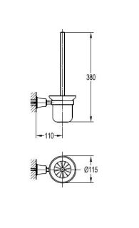 Щётка для унитаза подвесная, хром Cezares CZR-F-8990