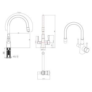Смеситель для кухни Lemark LM3075C085 с фильтром Basic для очистки воды от хлора и вредных примесей хром
