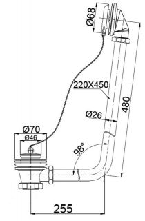 Слив-перелив для ванны, бронза BelBagno BB567-OVF-BRN Слив-перелив для ванны, бронза BelBagno BB567-OVF-BRN