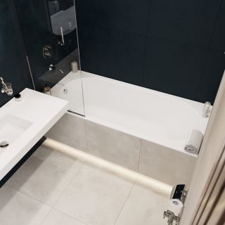 Ванна из искусственного камня Kupala Obereg 170/75 с ножками с сифоном белая матовая