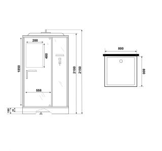 Душевая кабина Niagara Standart ST80/15Q 80x80 см профиль белый стекло прозрачное