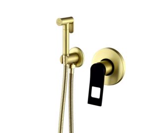 Гигиенический душ со смесителем Bronze de Luxe Element EL28GB, матовое золото/черный Гигиенический душ со смесителем Bronze de Luxe Element EL28GB, матовое золото/черный