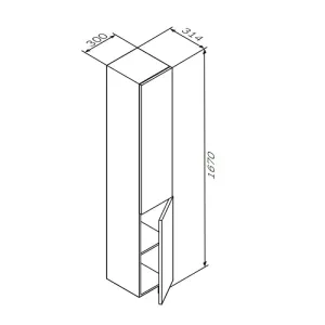 Шкаф-пенал подвесной AM.PM Gem M90CHR0306HF правый орех 30 см