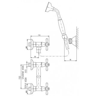 Смеситель для душа Rav Slezak Morava Retro MK380.5/1CMAT черный