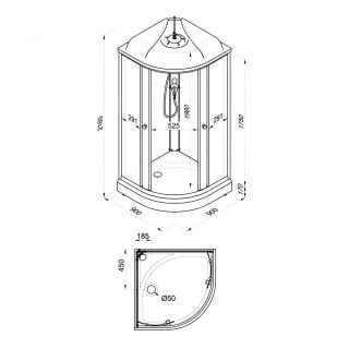 Душевая кабина Niagara Light L90/17 90x90 см профиль хром стекло прозрачное