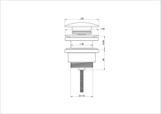 Донный клапан для раковины Wonzon & Woghand WW-88SS07-CR хром Донный клапан для раковины Wonzon & Woghand WW-88SS07-CR хром