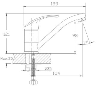 Смеситель для кухни Haiba HB4536 хром Смеситель для кухни Haiba HB4536 хром