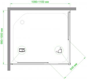 Душевой уголок Royal Bath RB HPD-T-CH RB1011HPD-T-CH 110x100см хром