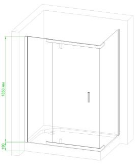 Душевой уголок Royal Bath HPV RB8140HPV-T-BL 140x80см чёрный