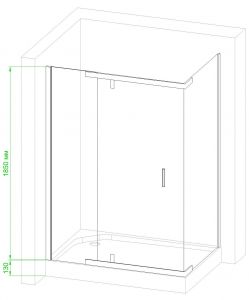 Душевой уголок Royal Bath HPV RB8140HPV-C-BL 140x80см чёрный