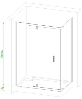 Душевой уголок Royal Bath HPV RB9140HPV-C-BL 140x90см чёрный