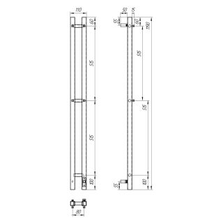 Полотенцесушитель электрический APEXTERMO Сириус SR10121BM 120x8 см с крючками чёрный матовый