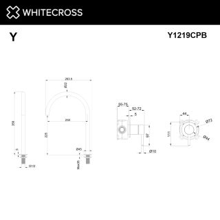 Смеситель для раковины Whitecross Y Y1219CPB брашированная медь