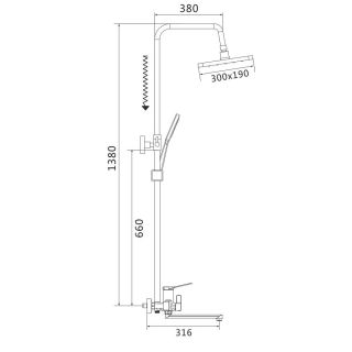 Душевая стойка Shevanik S6236H чёрный Душевая стойка Shevanik S6236H чёрный