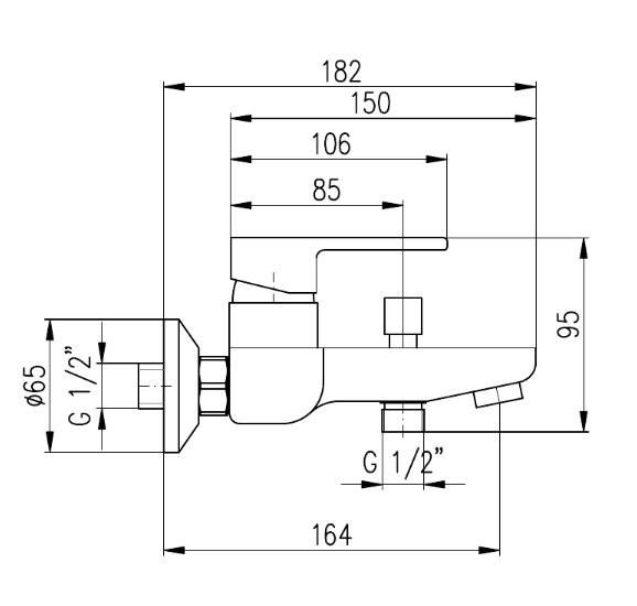 Смеситель для ванны Rav Slezak Vltava VT454.5CMATZ черный