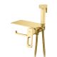 Гигиенический душ со смесителем Raglo R51.55.03 с полкой и бумагодержателем золотой сатин