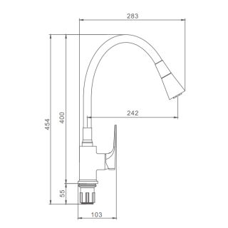 Смеситель для кухни Prohanss P61.4406.03 с гибким изливом золотой сатин
