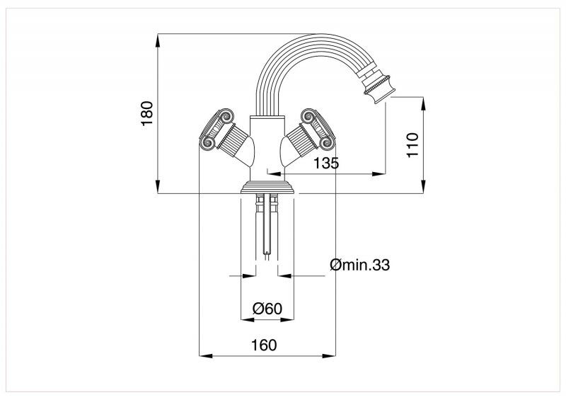 Смеситель для биде Cezares OLIMP-BS2-03/24-M