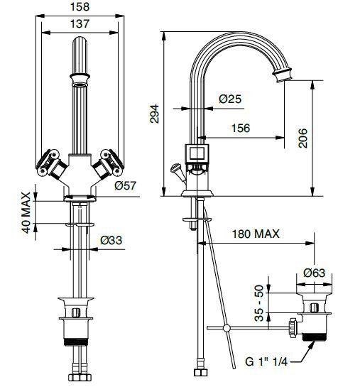 Смеситель для раковины Cezares OLIMP-LS2-03/24-Sw