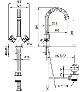 Смеситель для раковины Cezares OLIMP-LS2-03/24-M Смеситель для раковины Cezares OLIMP-LS2-03/24-M