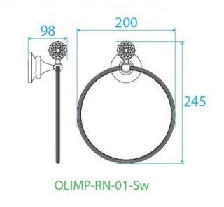Полотенцедержатель кольцо, бронза Cezares OLIMP-RN-02-Sw