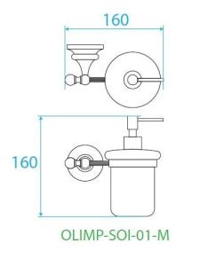 Диспенсер для мыла подвесной, хром Cezares OLIMP-SOI-01-M