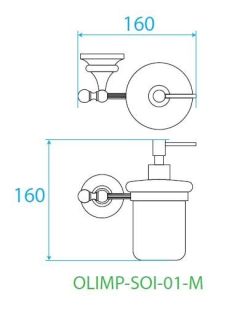Диспенсер для мыла подвесной, хром Cezares OLIMP-SOI-01-M