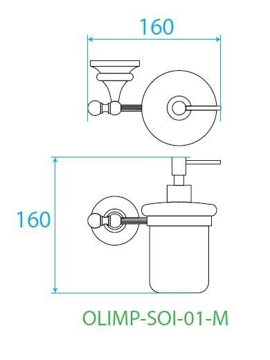 Диспенсер для мыла подвесной, золото Cezares OLIMP-SOI-03/24-M