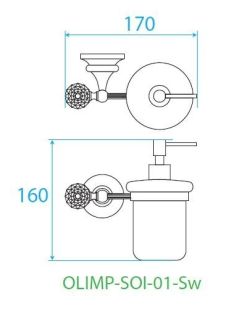 Диспенсер для мыла подвесной, хром Cezares OLIMP-SOI-01-Sw