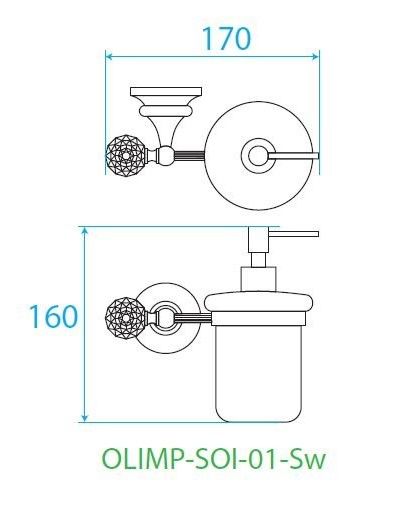 Диспенсер для мыла подвесной, бронза Cezares OLIMP-SOI-02-Sw
