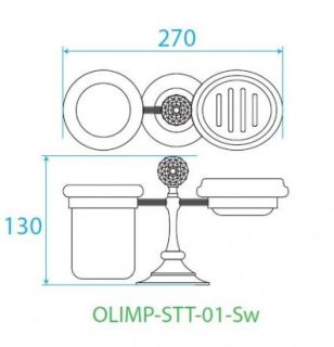 Стакан и мыльница настольные, бронза Cezares OLIMP-STT-02-Sw