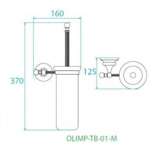 Держатель с щёткой для унитаза подвесной, золото Cezares OLIMP-TB-03/24-M