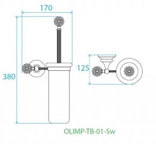 Держатель с щёткой для унитаза подвесной, бронза Cezares OLIMP-TB-02-Sw