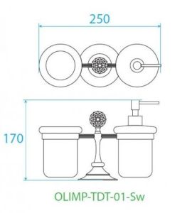 Стакан и диспенсер настольные, золото Cezares OLIMP-TDT-03/24-Sw