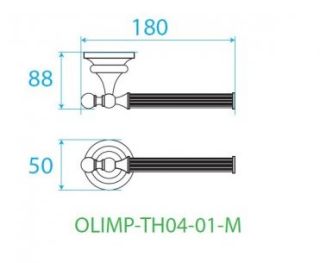 Подвесной полотенцедержатель, держатель для туалетной бумаги, хром Cezares OLIMP-TH04-01-M